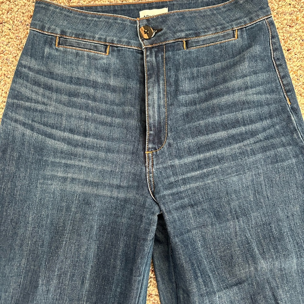 ASKK NY Blue Flare Wide Leg Jeans High-Rise - Picture 10 of 10
